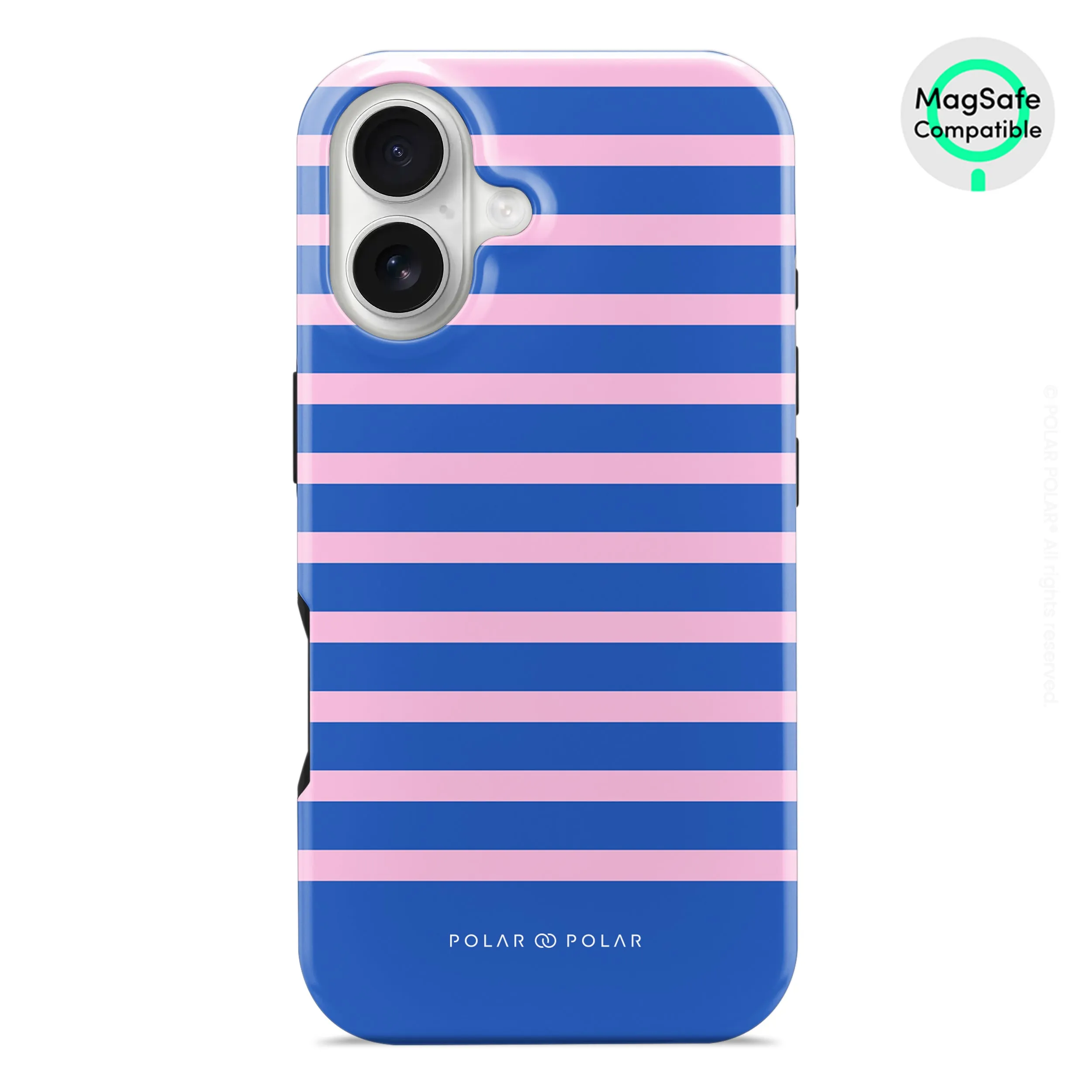 Navy Pink Stripe - iPhone 16 Case