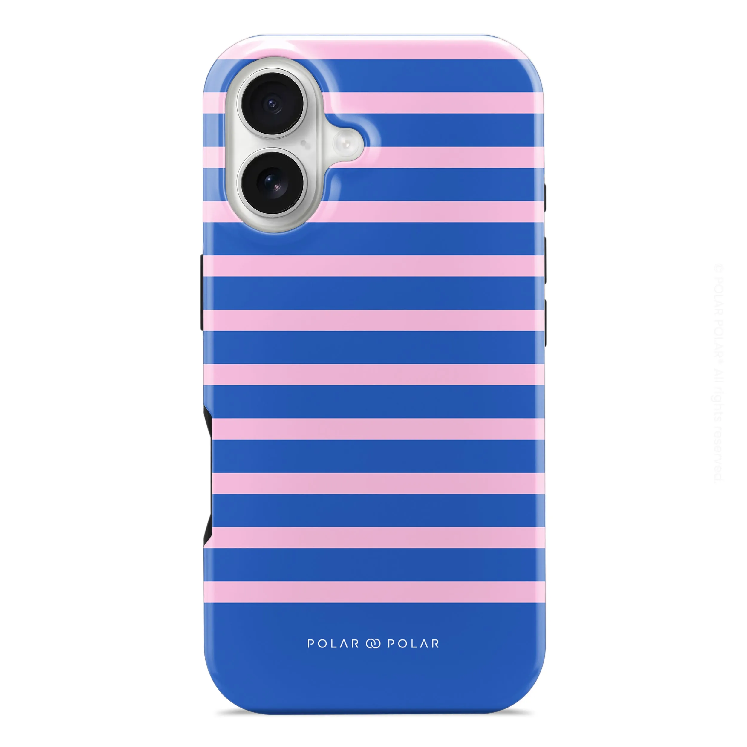 Navy Pink Stripe - iPhone 16 Case