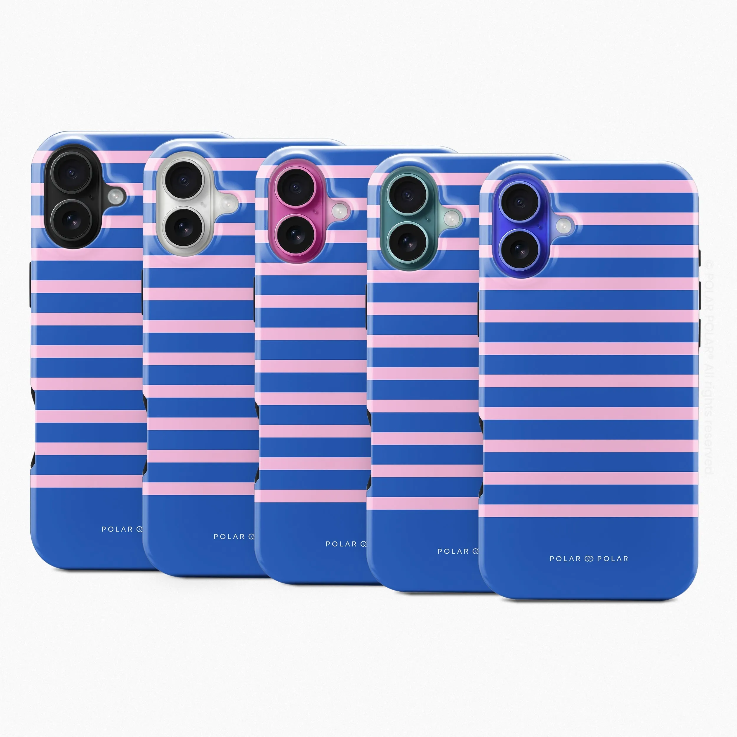 Navy Pink Stripe - iPhone 16 Case