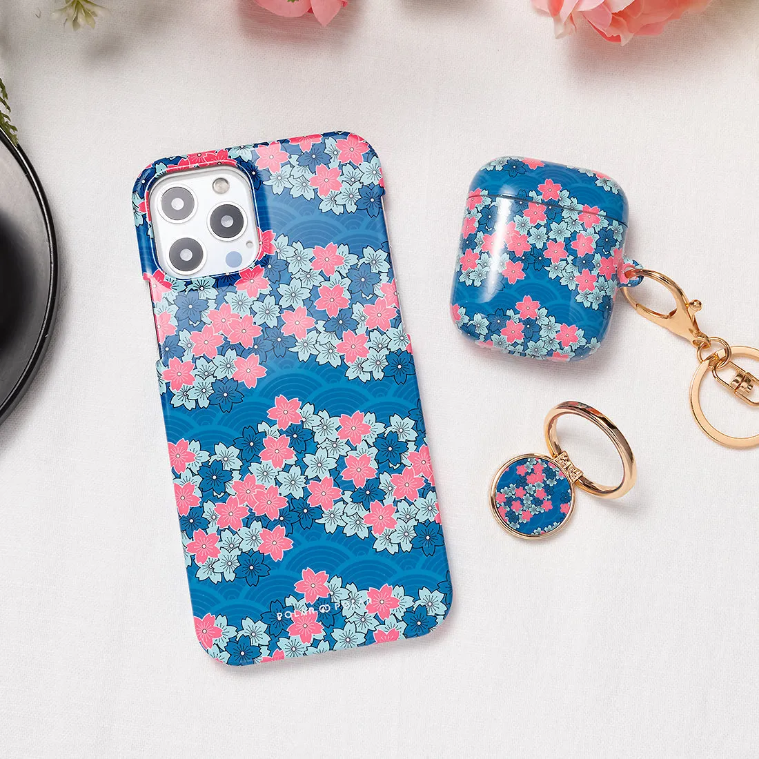 Navy Sakura Wave Custom - Samsung Galaxy S10 Plus Case