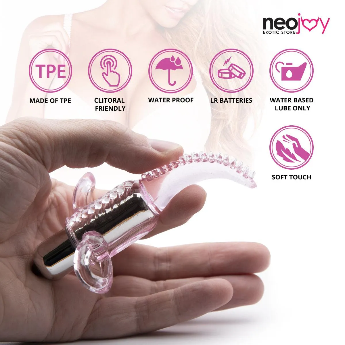 Neojoy Hot Spot Tickler - Masturbation Clitoral Vibrator - Jelly Tongue Bullet Vibrator for Women - Adult Sex Toy