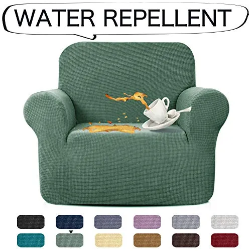 New AUJOY Stretch Chair Cover Water-Repellent Couch Covers Dog Cat Pet Proof Sofa Chair Slipcovers Protectors (Chair, Pea Green) Retails $70 