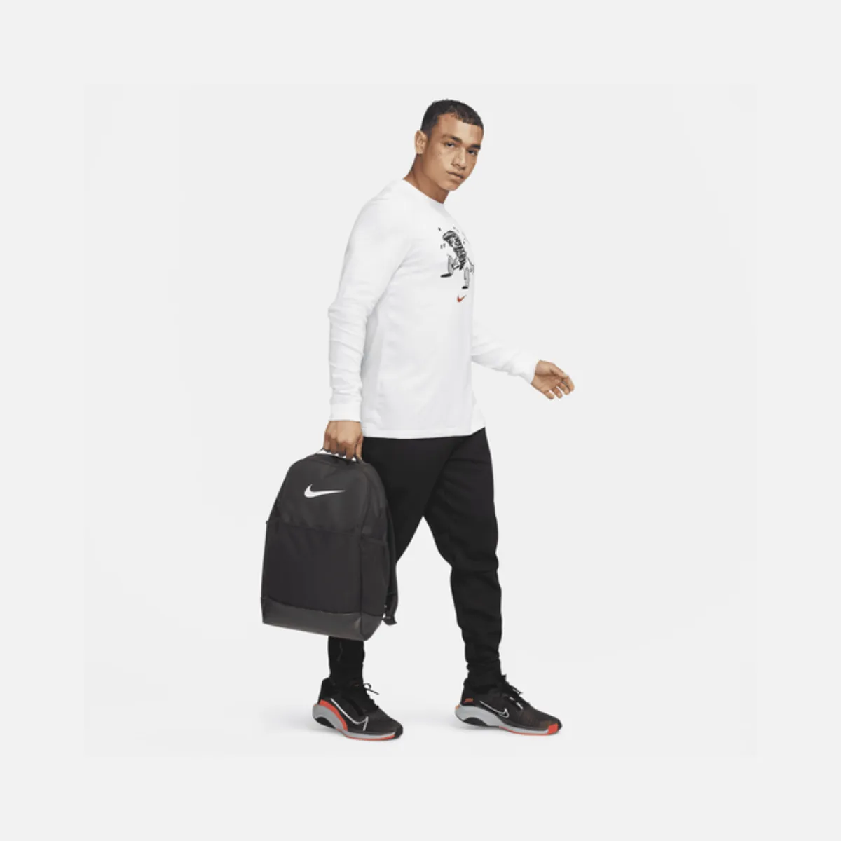 Nike Brasilia 9.5 Training Backpack (Medium, 24L) - Black/Black/White