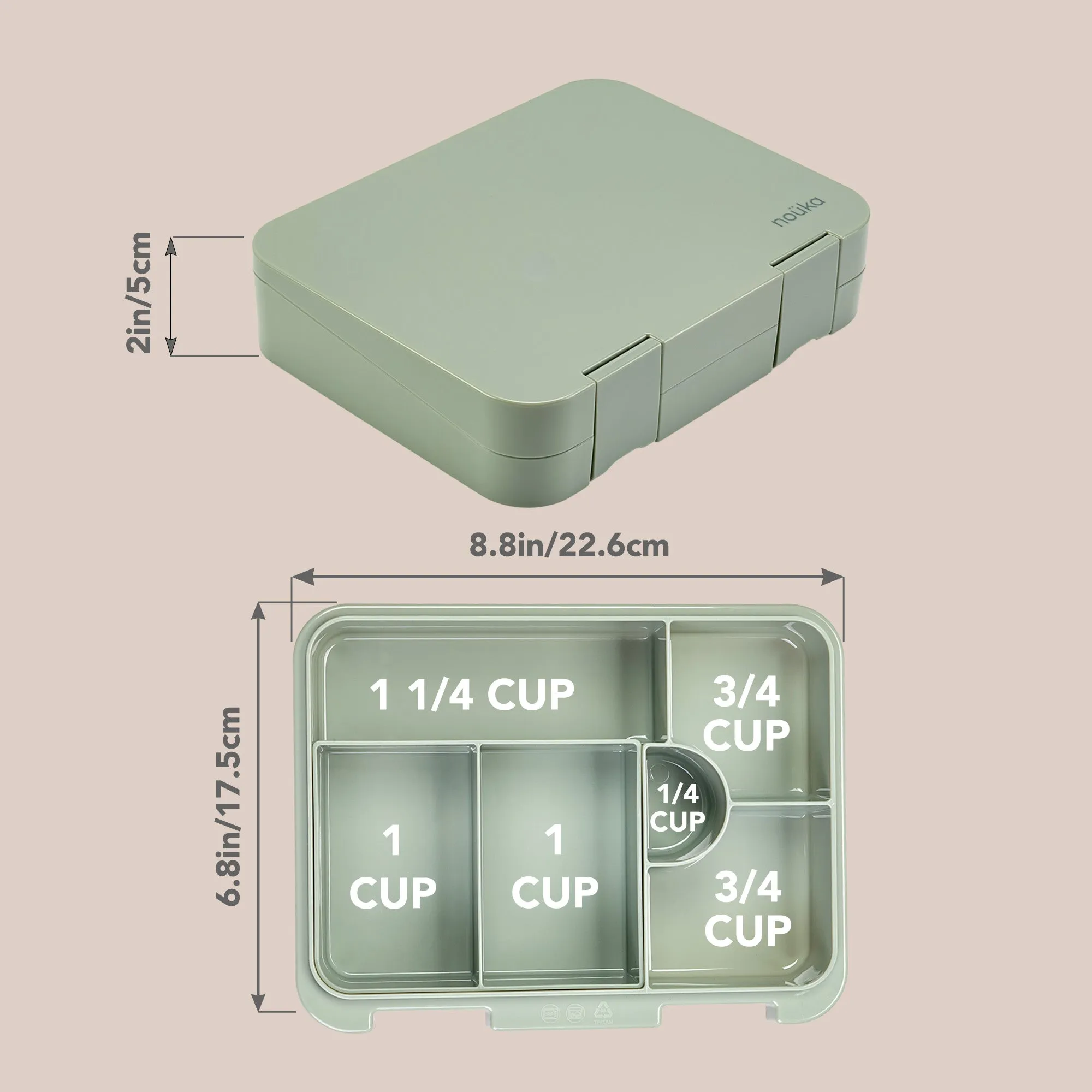 noüka Grand Bento Lunch Box - Soft Blush (Min. of 2 PK, Multiples of 2 PK)