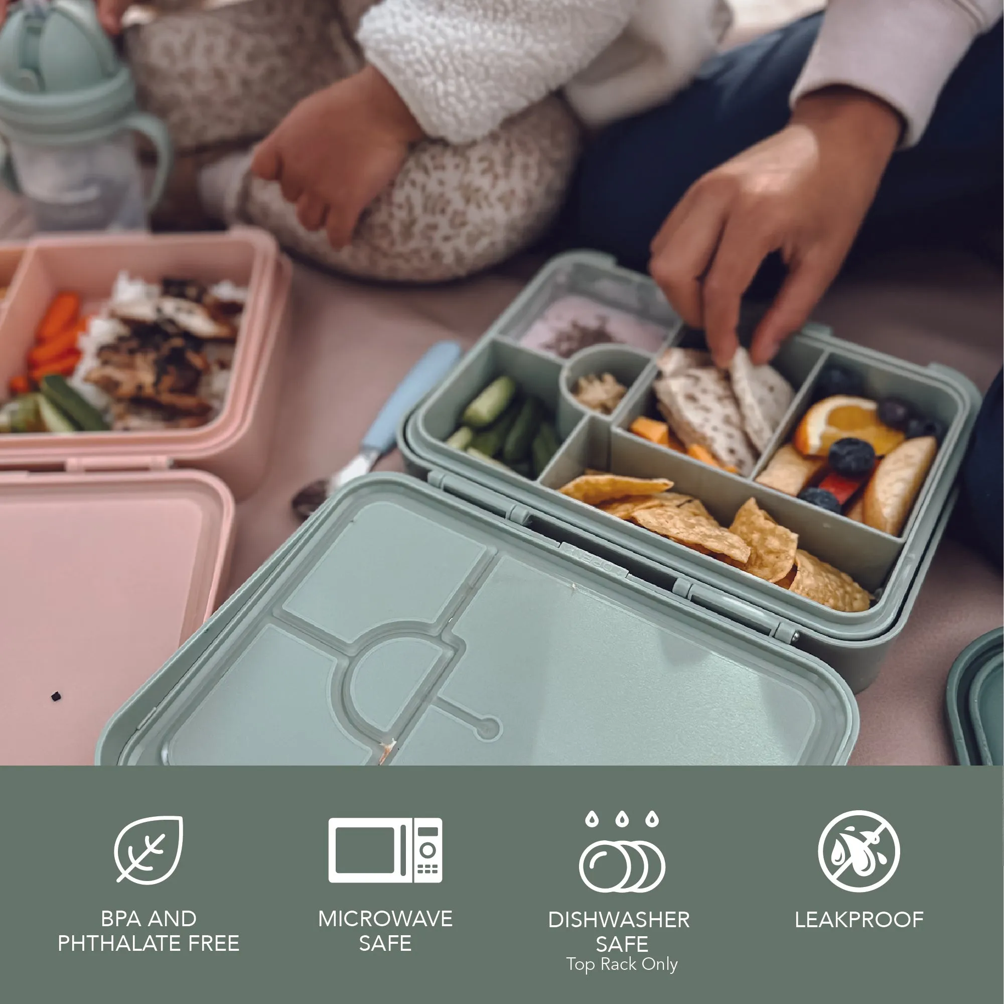 noüka Grand Bento Lunch Box - Soft Blush (Min. of 2 PK, Multiples of 2 PK)