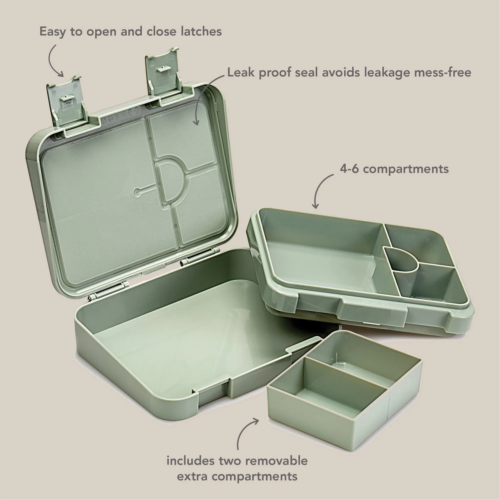 noüka Grand Bento Lunch Box - Soft Blush (Min. of 2 PK, Multiples of 2 PK)