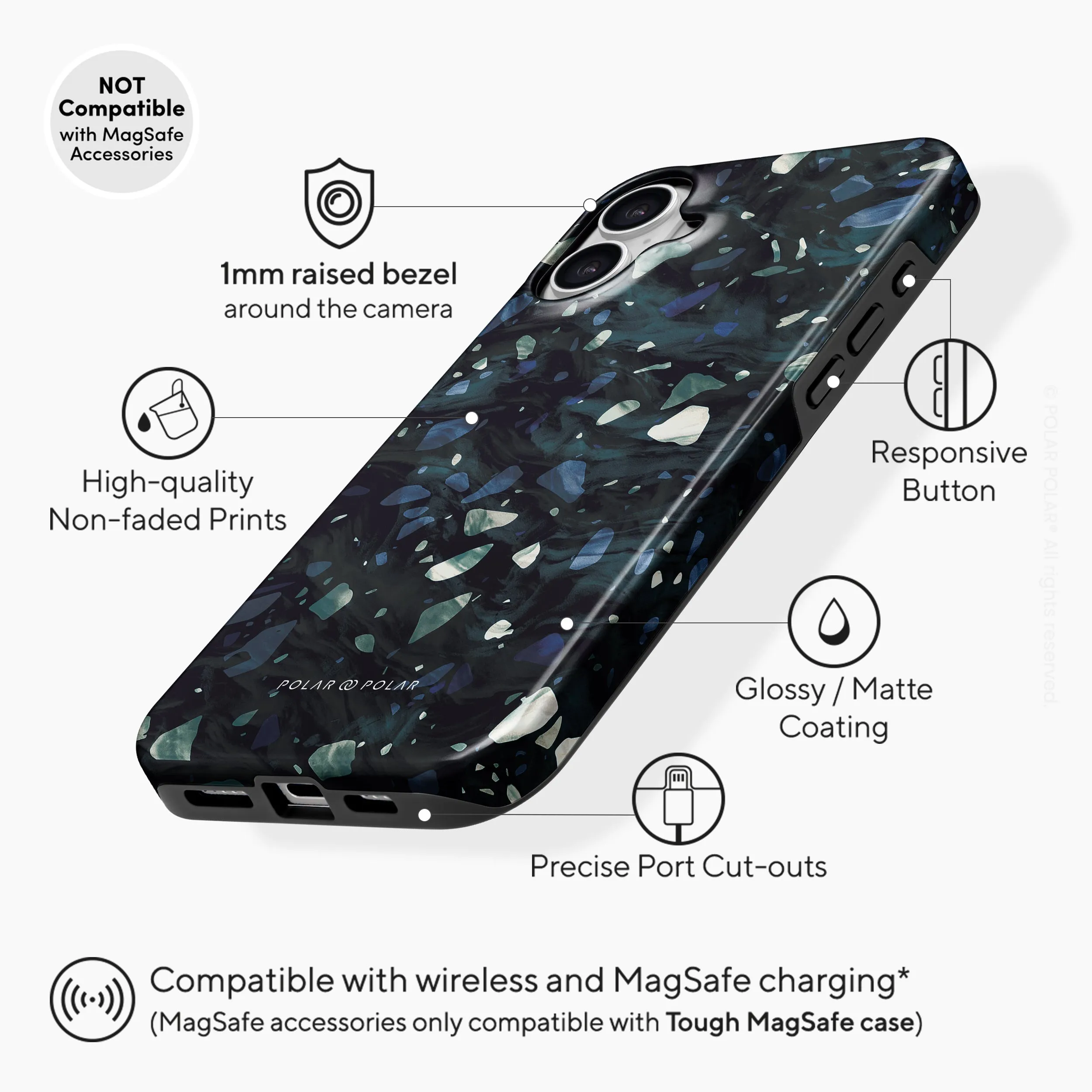 Nordic Terrazzo Gem - iPhone 16 Plus Case