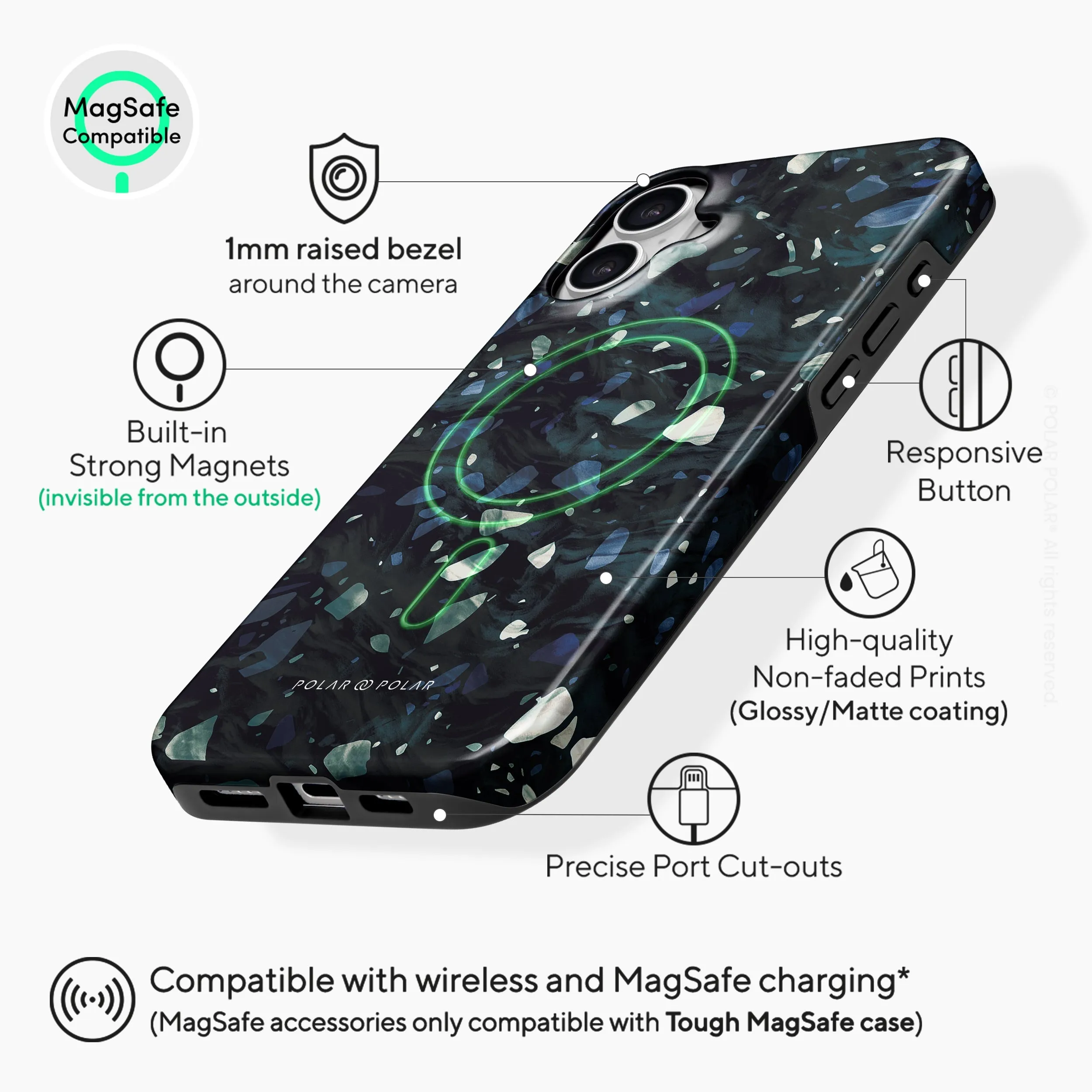 Nordic Terrazzo Gem - iPhone 16 Plus Case