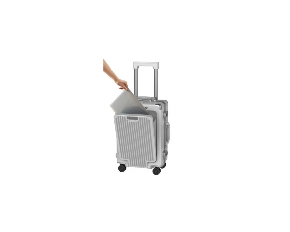 Novogogo Alumina Carry On Luggage Spinner Silver: Sleek, Durable, and Effortlessly Stylish