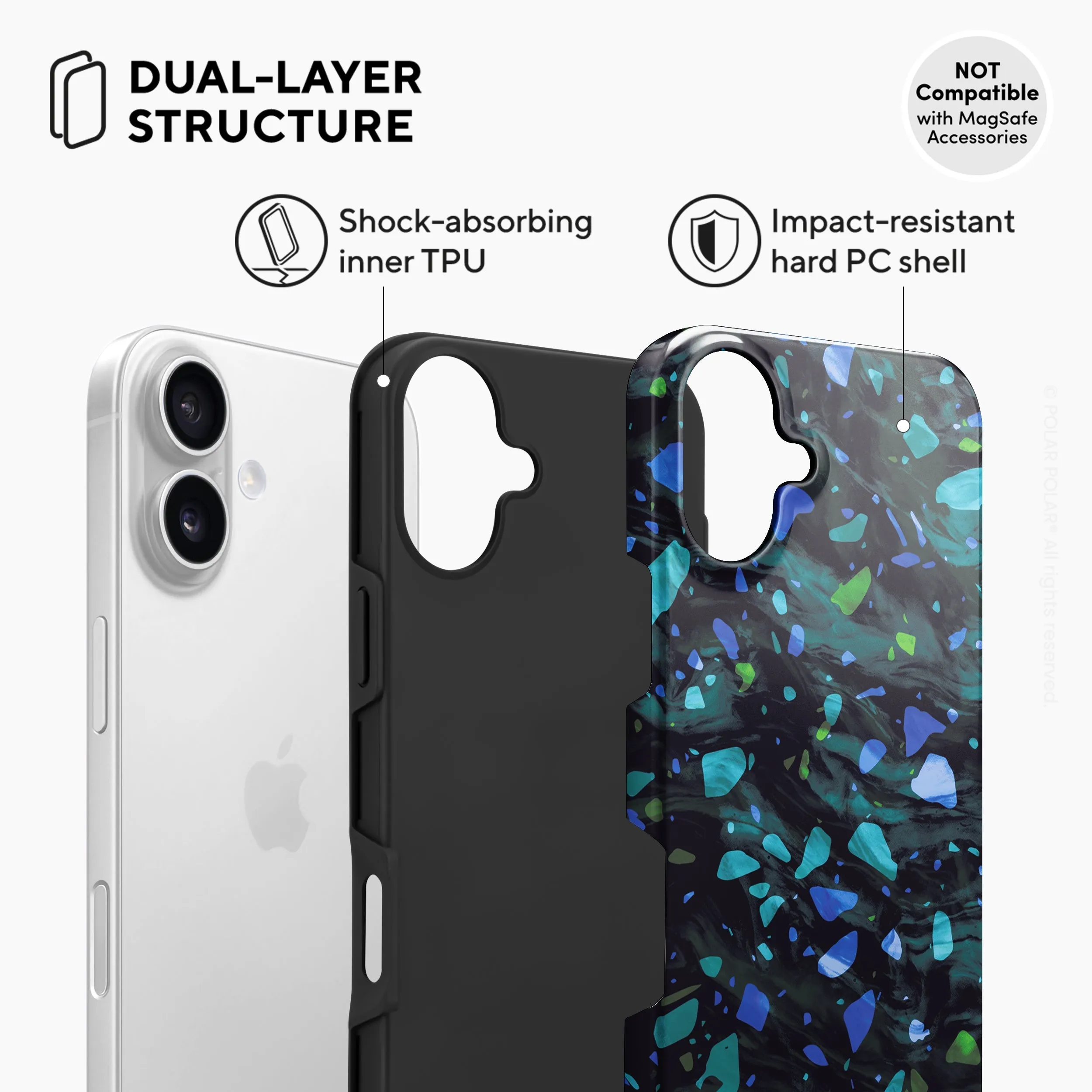 Ocean Terrazzo Gem - iPhone 16 Plus Case