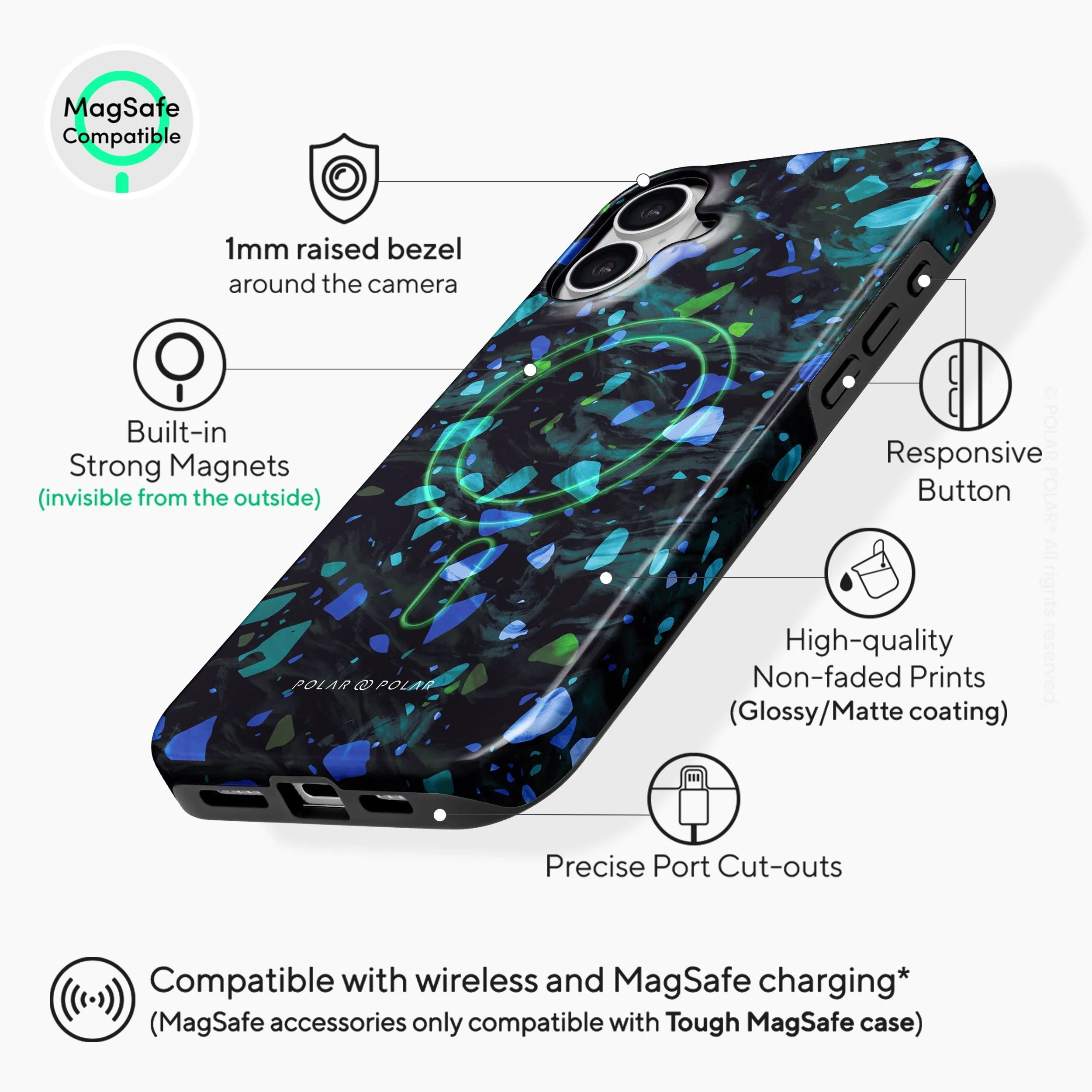 Ocean Terrazzo Gem - iPhone 16 Plus Case