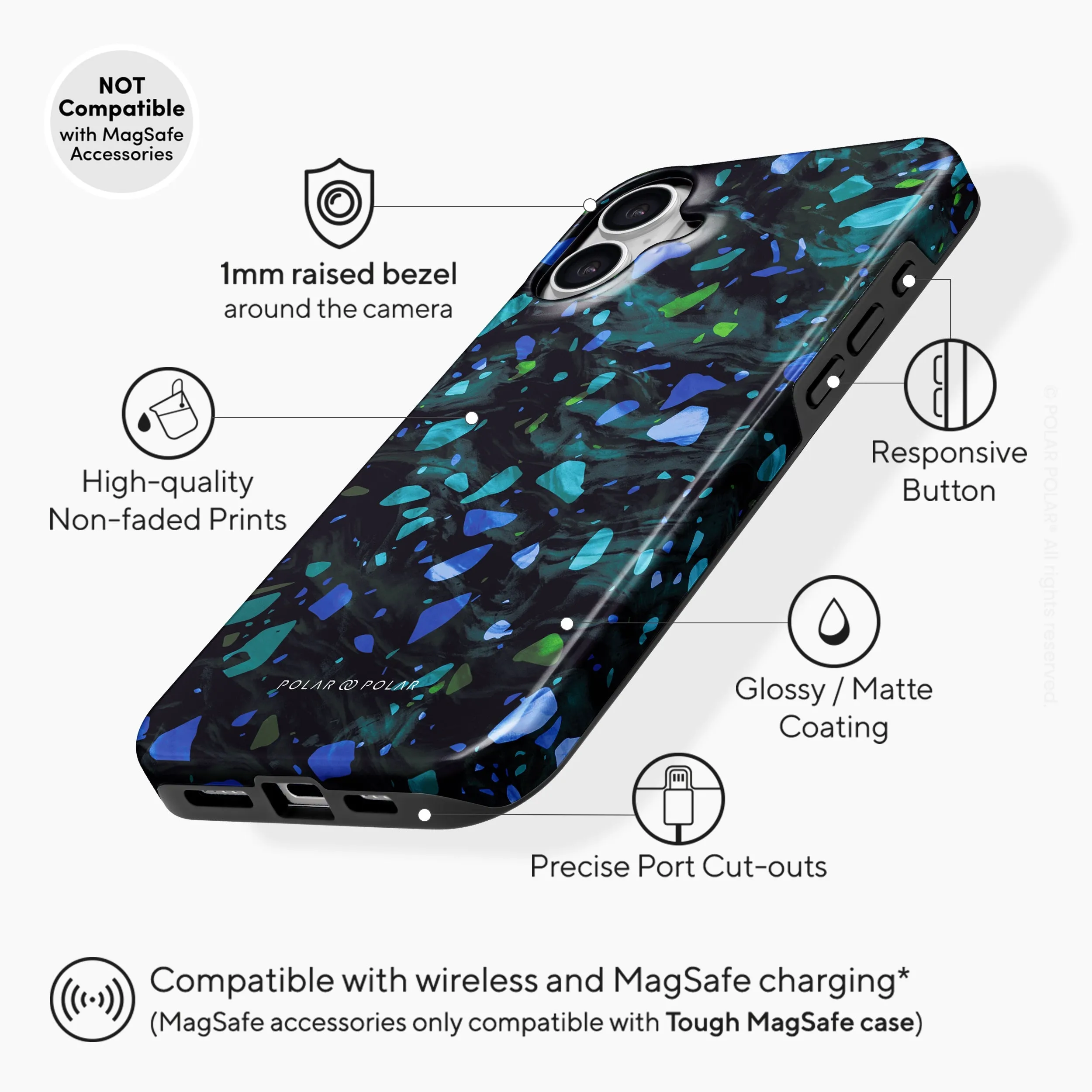 Ocean Terrazzo Gem - iPhone 16 Plus Case