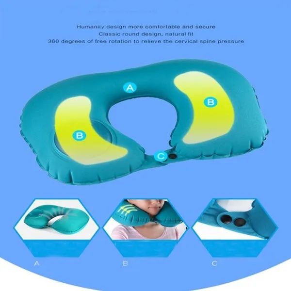 On Air Adjustable and Inflatable Neck Pillow,Airplane Pillow and Cervical Neck Pillow for Kids   Adults