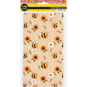 PAPER TREAT BAGS 24X13CM BEES 5PC