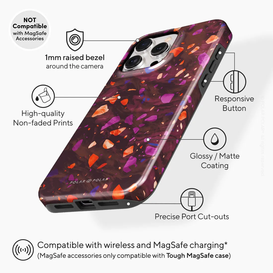 Paprika Terrazzo Gem Custom - iPhone 15 Pro Max Case
