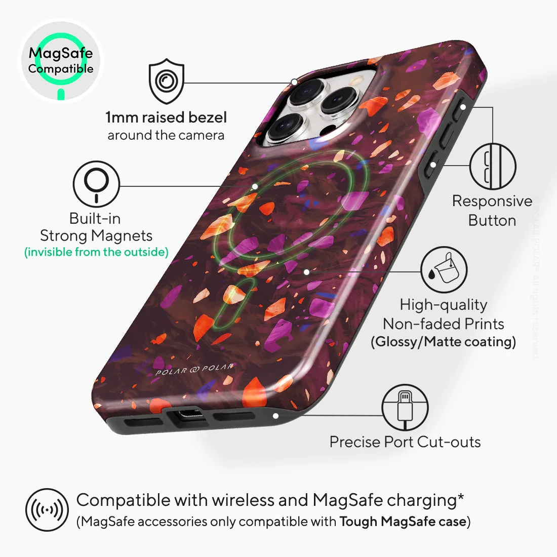Paprika Terrazzo Gem Custom - iPhone 15 Pro Max Case