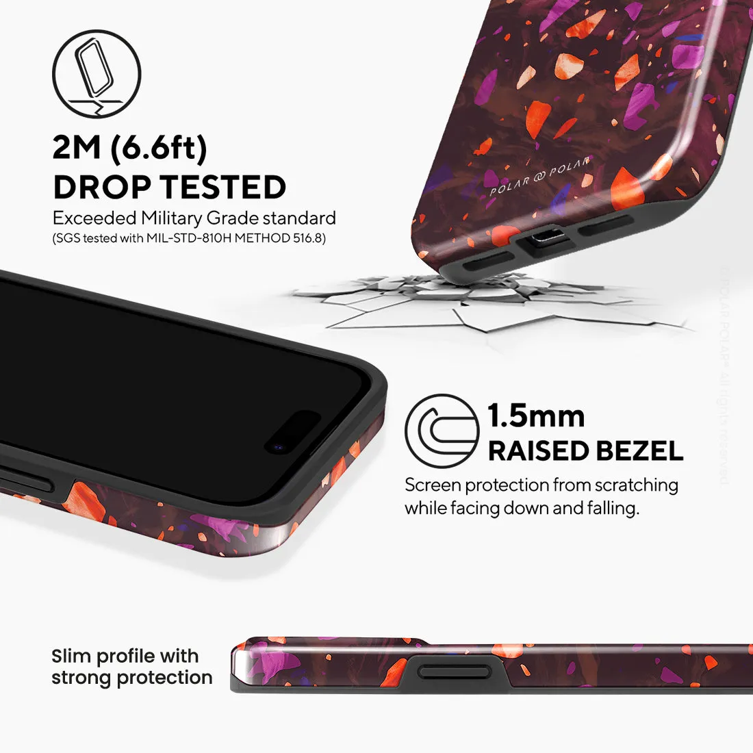 Paprika Terrazzo Gem Custom - iPhone 15 Pro Max Case