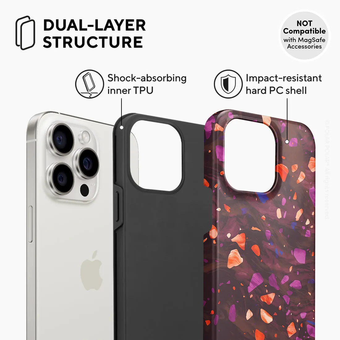Paprika Terrazzo Gem Custom - iPhone 15 Pro Max Case
