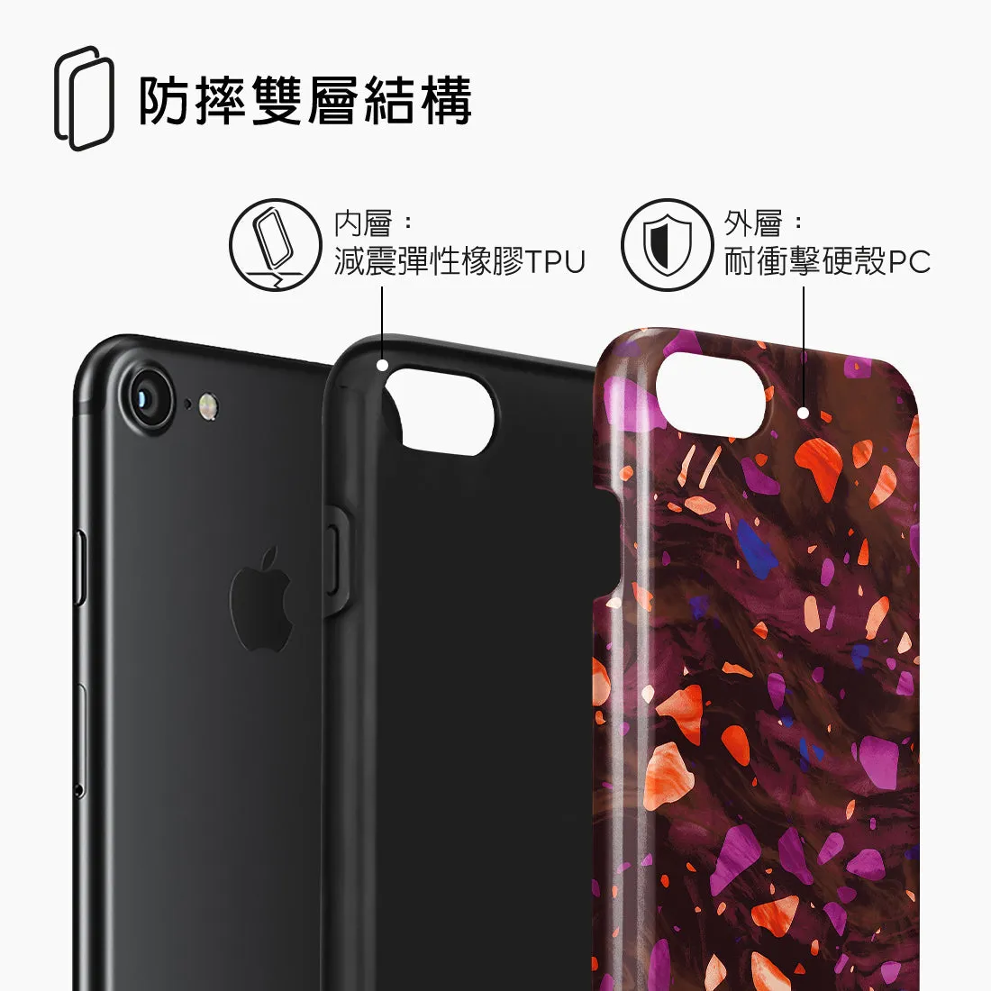 Paprika Terrazzo Gem Custom - iPhone SE3 / SE2 / 8 / 7 Case