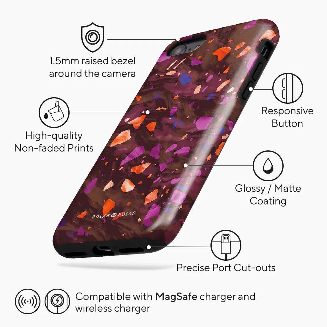Paprika Terrazzo Gem Custom - iPhone SE3 / SE2 / 8 / 7 Case