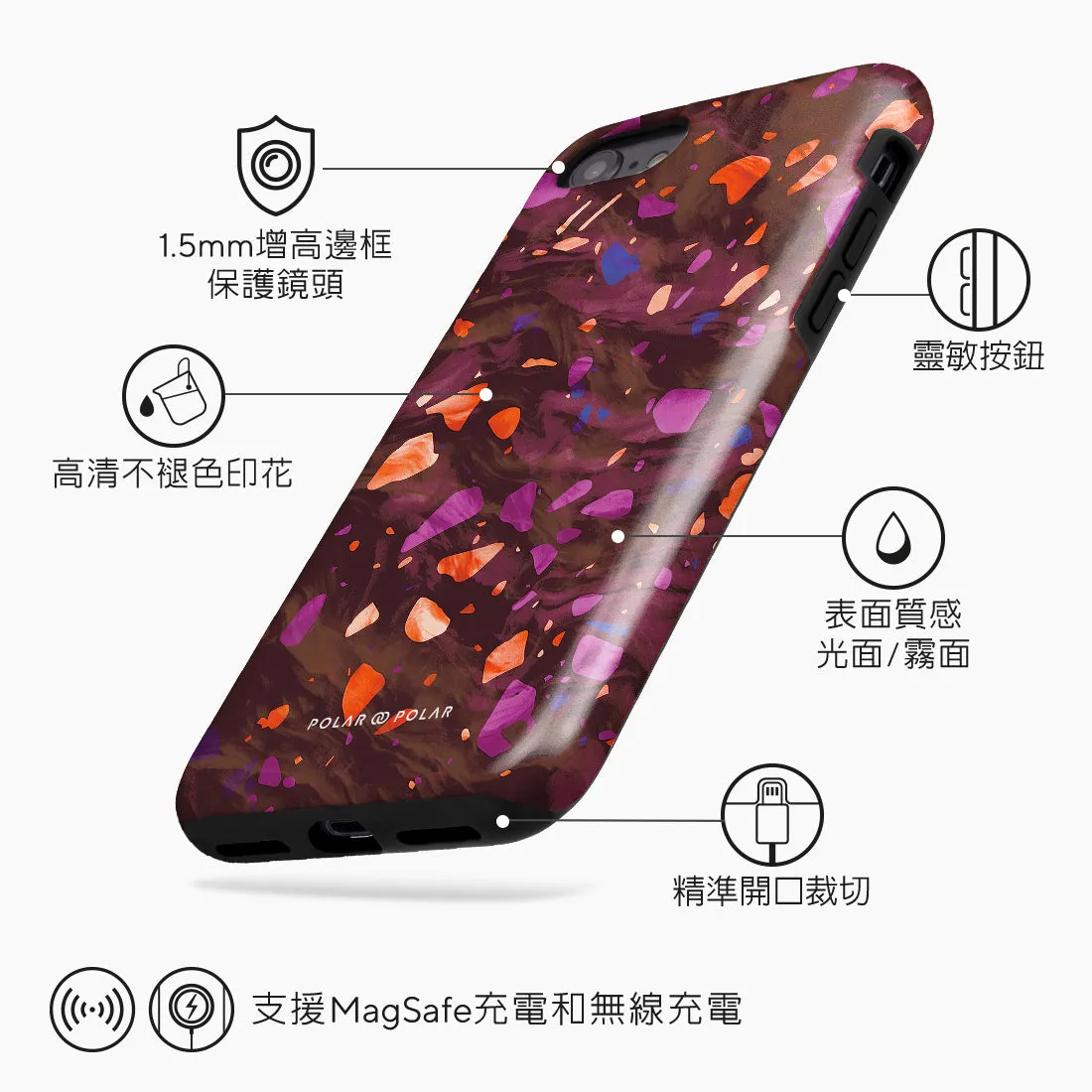Paprika Terrazzo Gem Custom - iPhone SE3 / SE2 / 8 / 7 Case