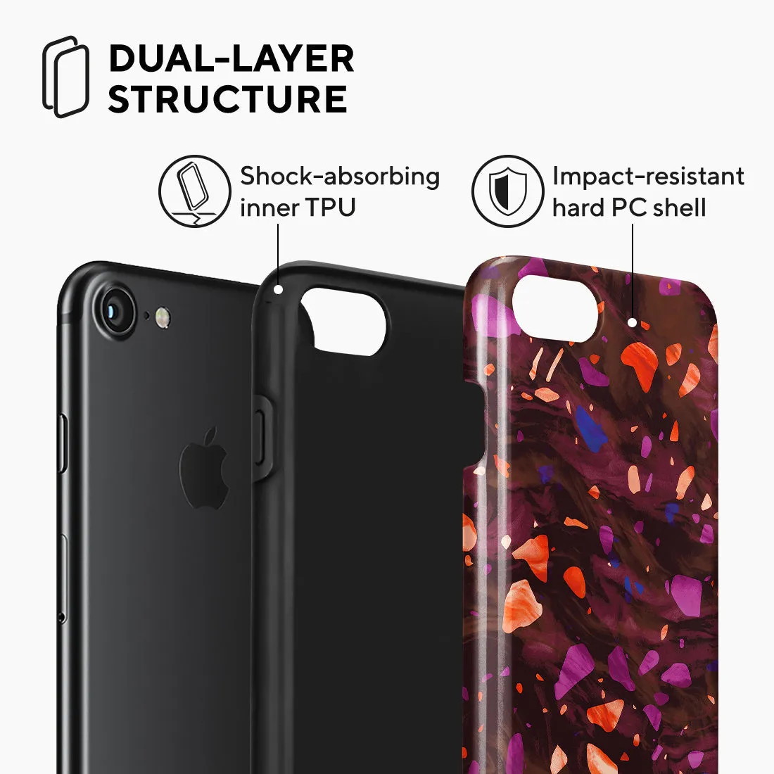 Paprika Terrazzo Gem Custom - iPhone SE3 / SE2 / 8 / 7 Case