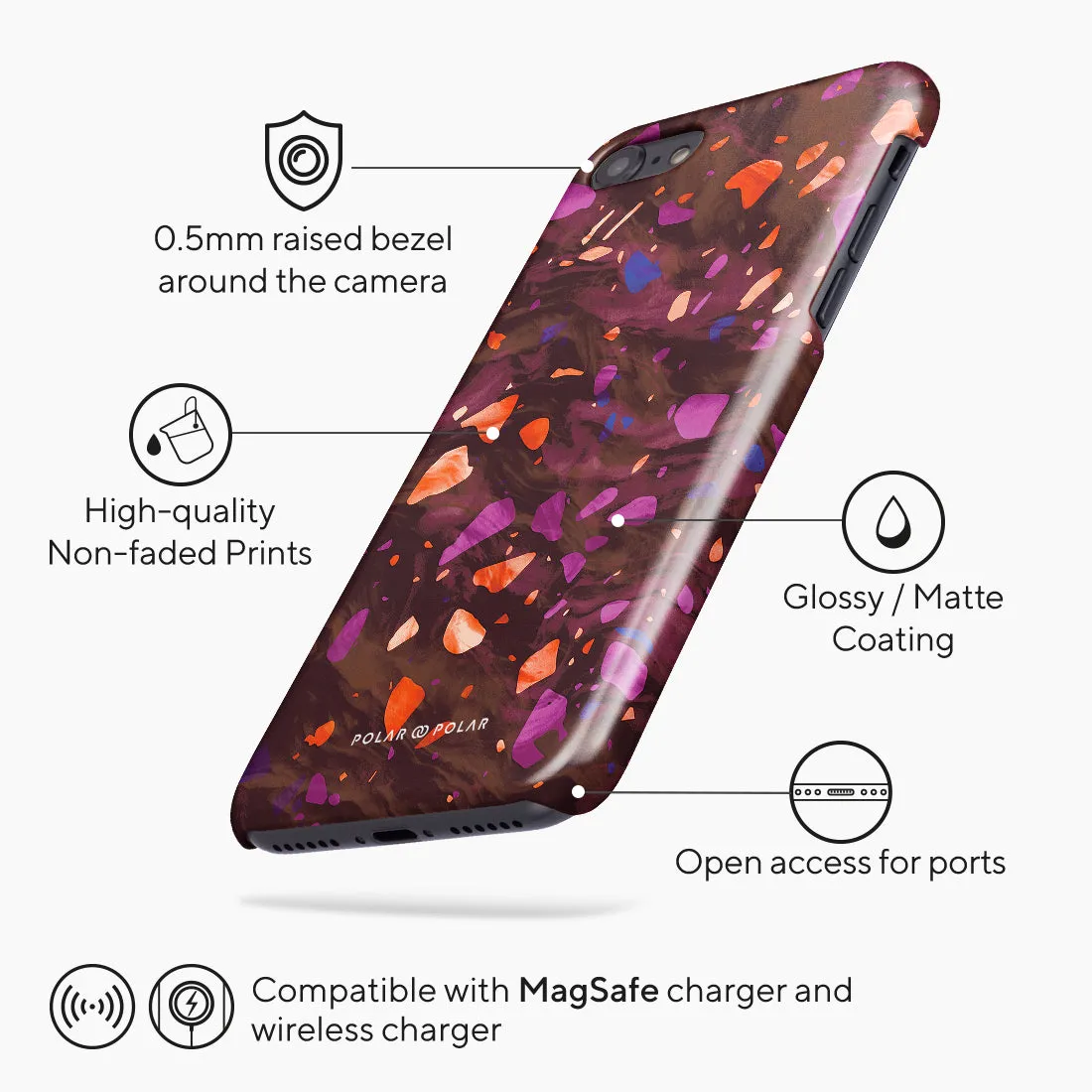 Paprika Terrazzo Gem Custom - iPhone SE3 / SE2 / 8 / 7 Case
