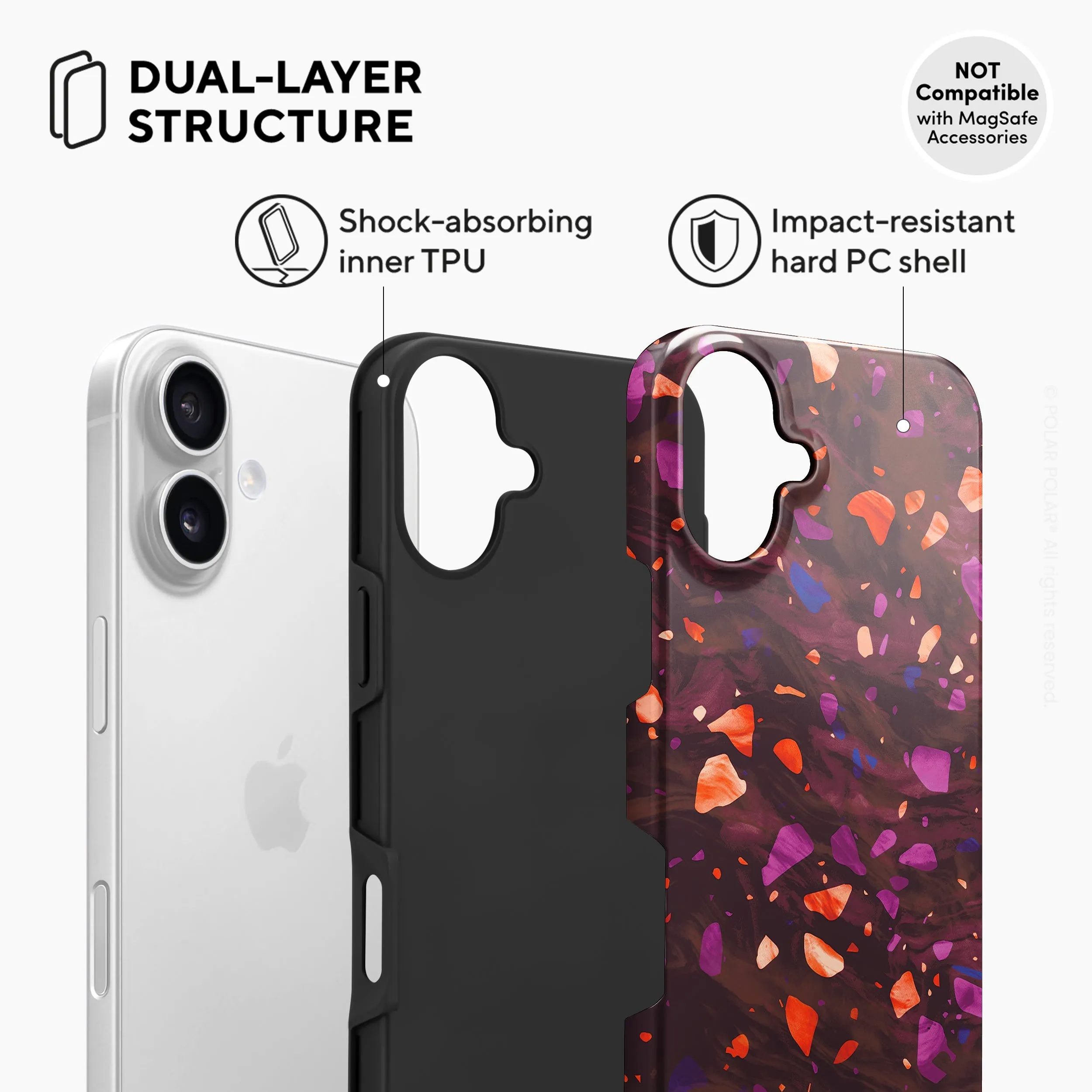 Paprika Terrazzo Gem - iPhone 16 Plus Case