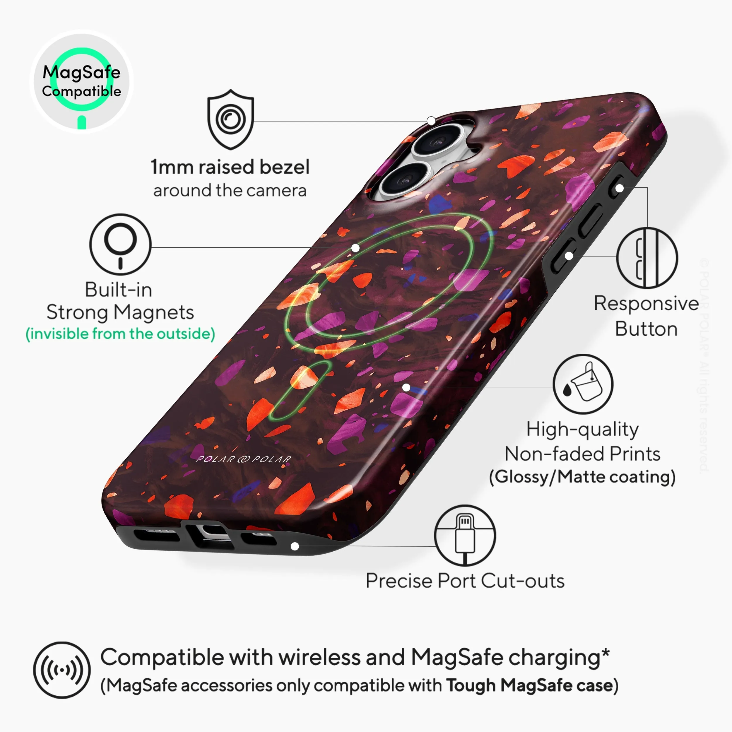 Paprika Terrazzo Gem - iPhone 16 Plus Case