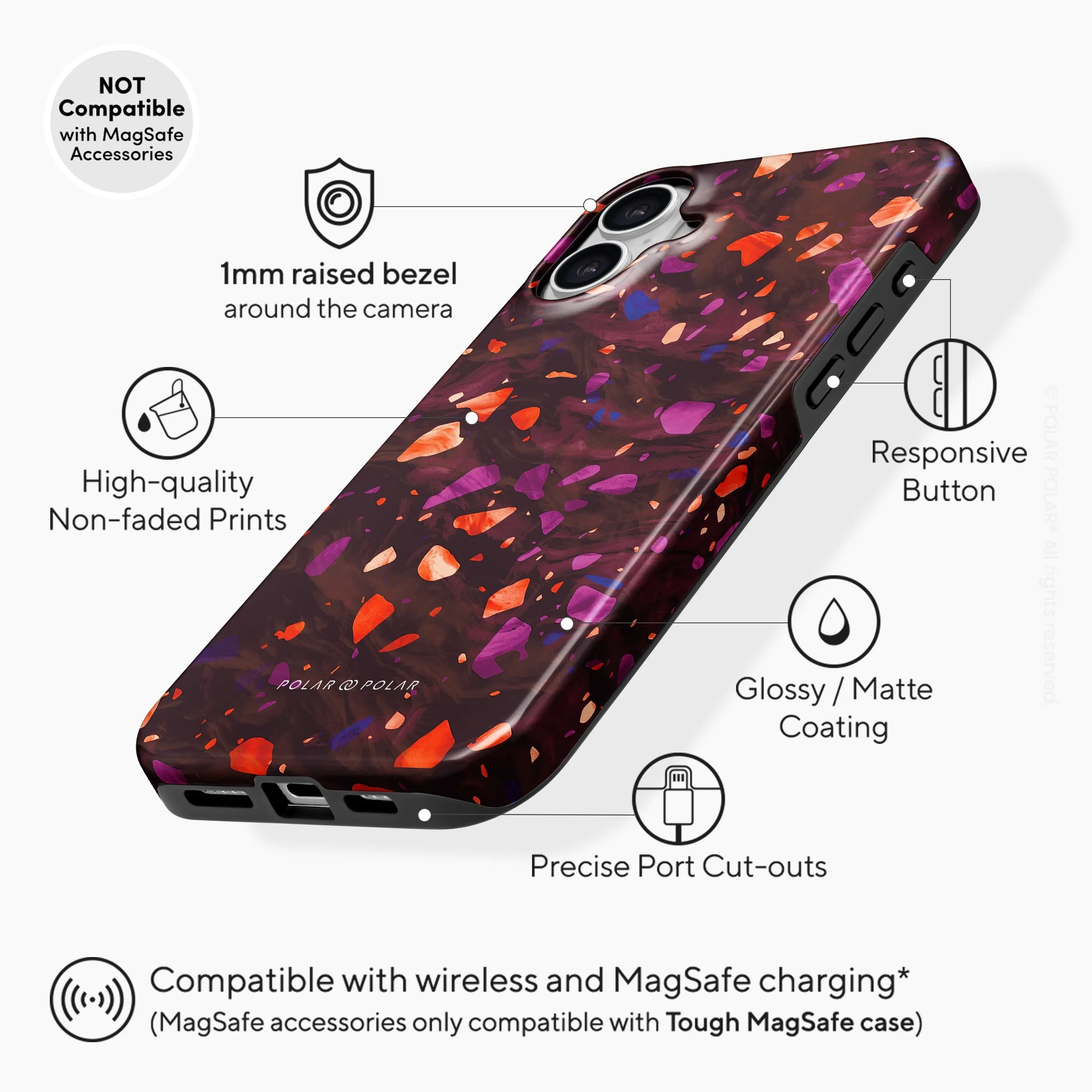 Paprika Terrazzo Gem - iPhone 16 Plus Case