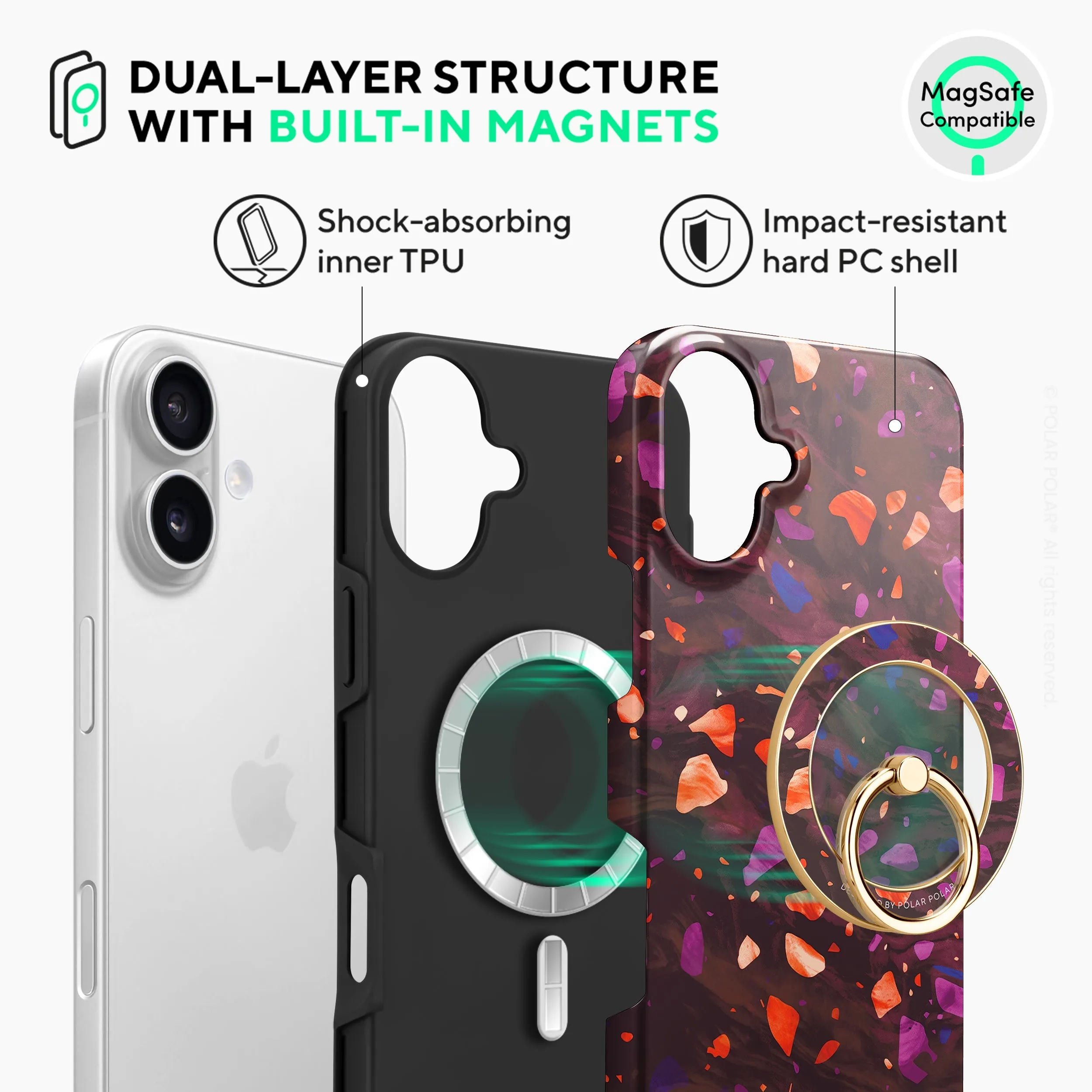 Paprika Terrazzo Gem - iPhone 16 Plus Case