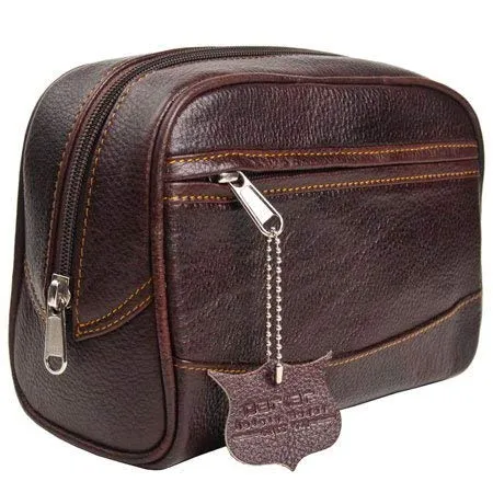 Parker Men’s Travel Toiletry Bag–Handmade Buffalo Leather Dopp Kit for Men–Full Size Waterproof Bag with Zippered Side Pockets Travel Toiletry Organizer