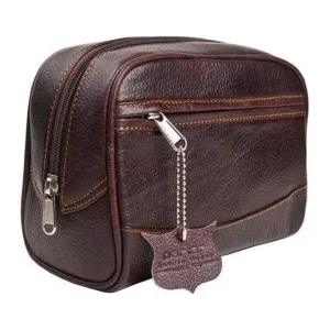 Parker Men’s Travel Toiletry Bag–Handmade Buffalo Leather Dopp Kit for Men–Full Size Waterproof Bag with Zippered Side Pockets Travel Toiletry Organizer