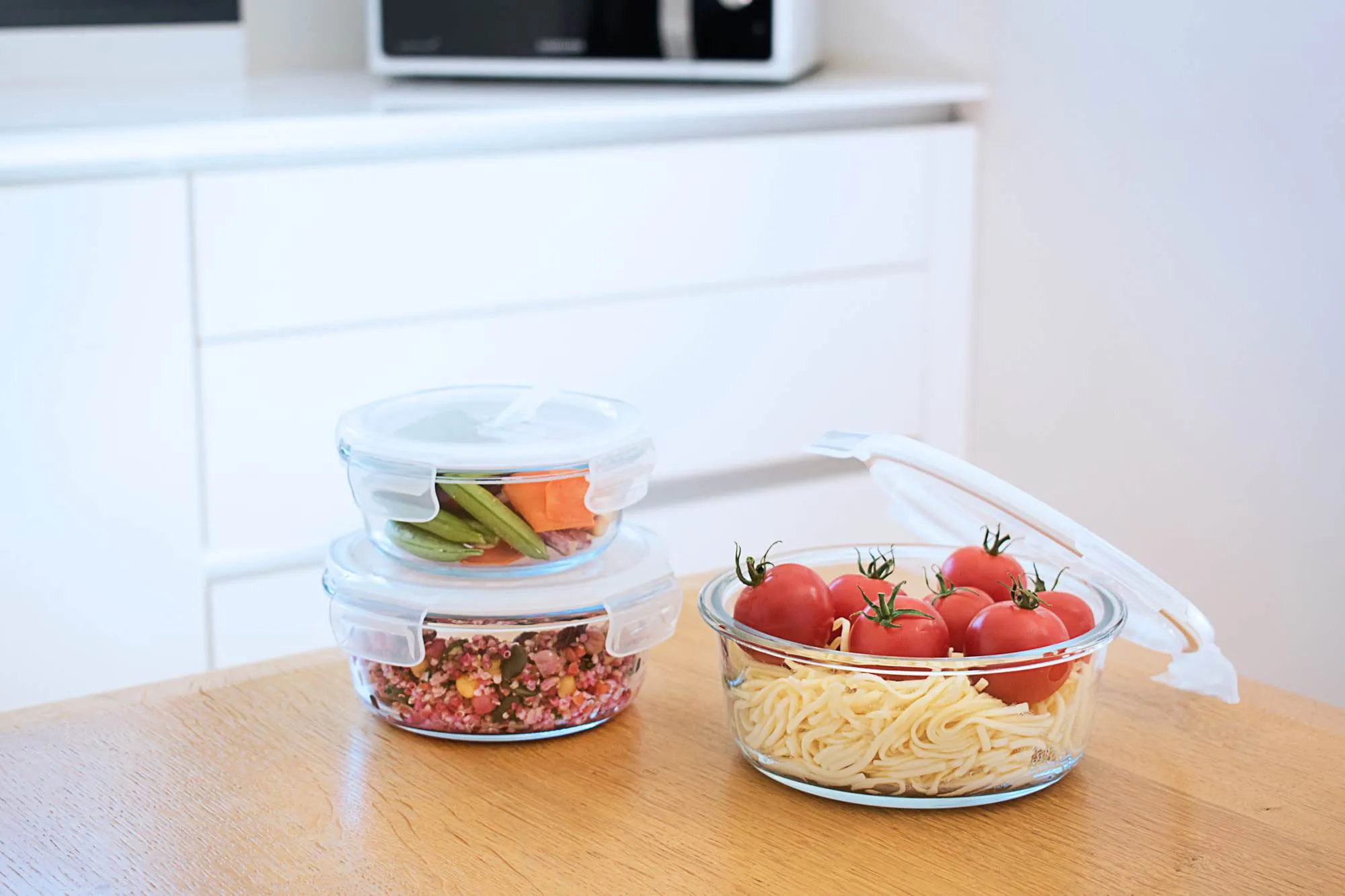 Pebbly Round Food Containers (3pcs) - 400ml/ 620ml/ 950ml
