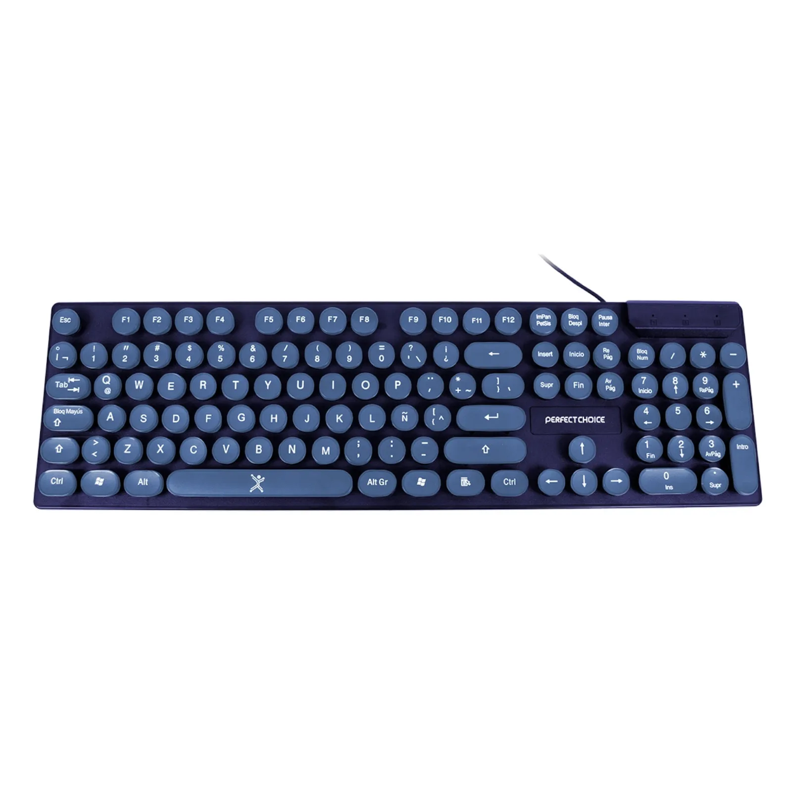 Perfect Choice Teclado Usb Alambrico Blue Round