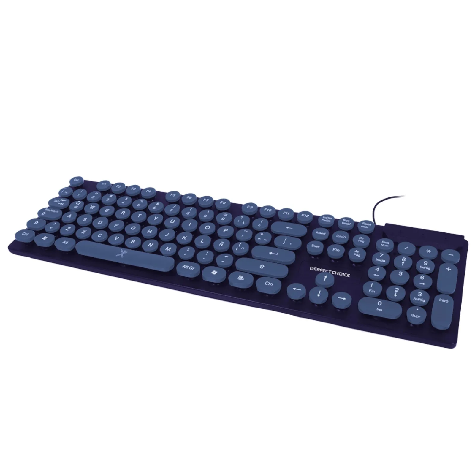 Perfect Choice Teclado Usb Alambrico Blue Round