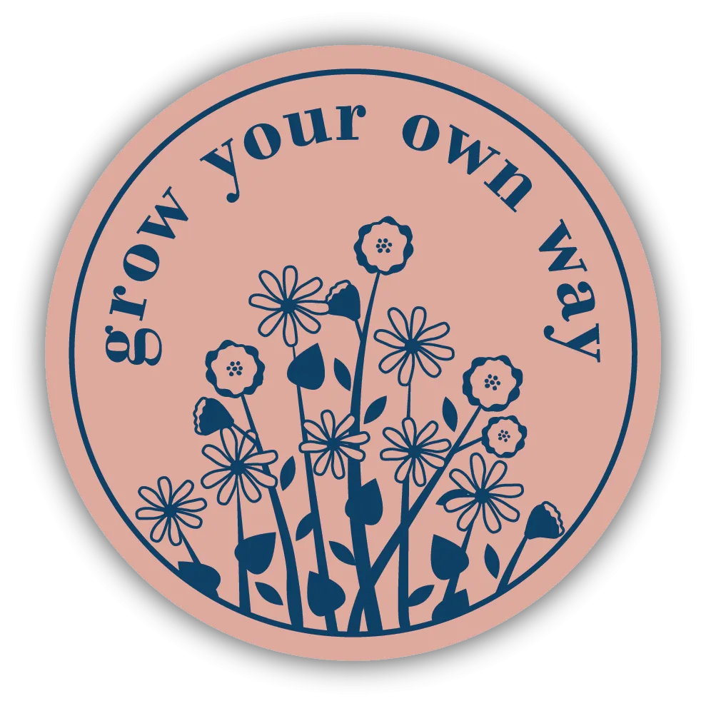 Pink Flower Circle Sticker - SN