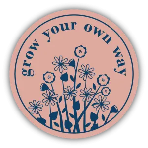 Pink Flower Circle Sticker - SN