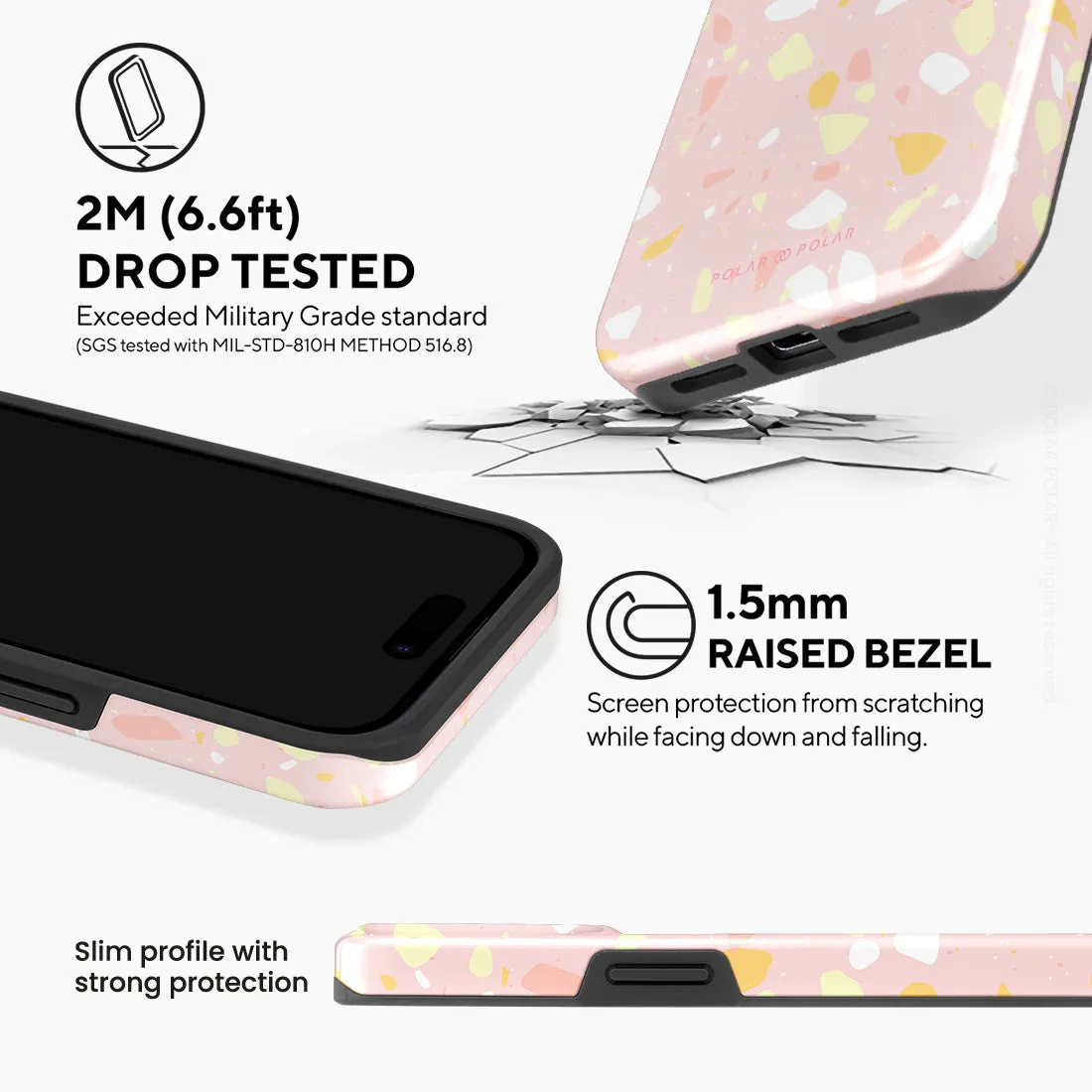 Pink Peony Terrazzo - iPhone 15 Pro Max Case