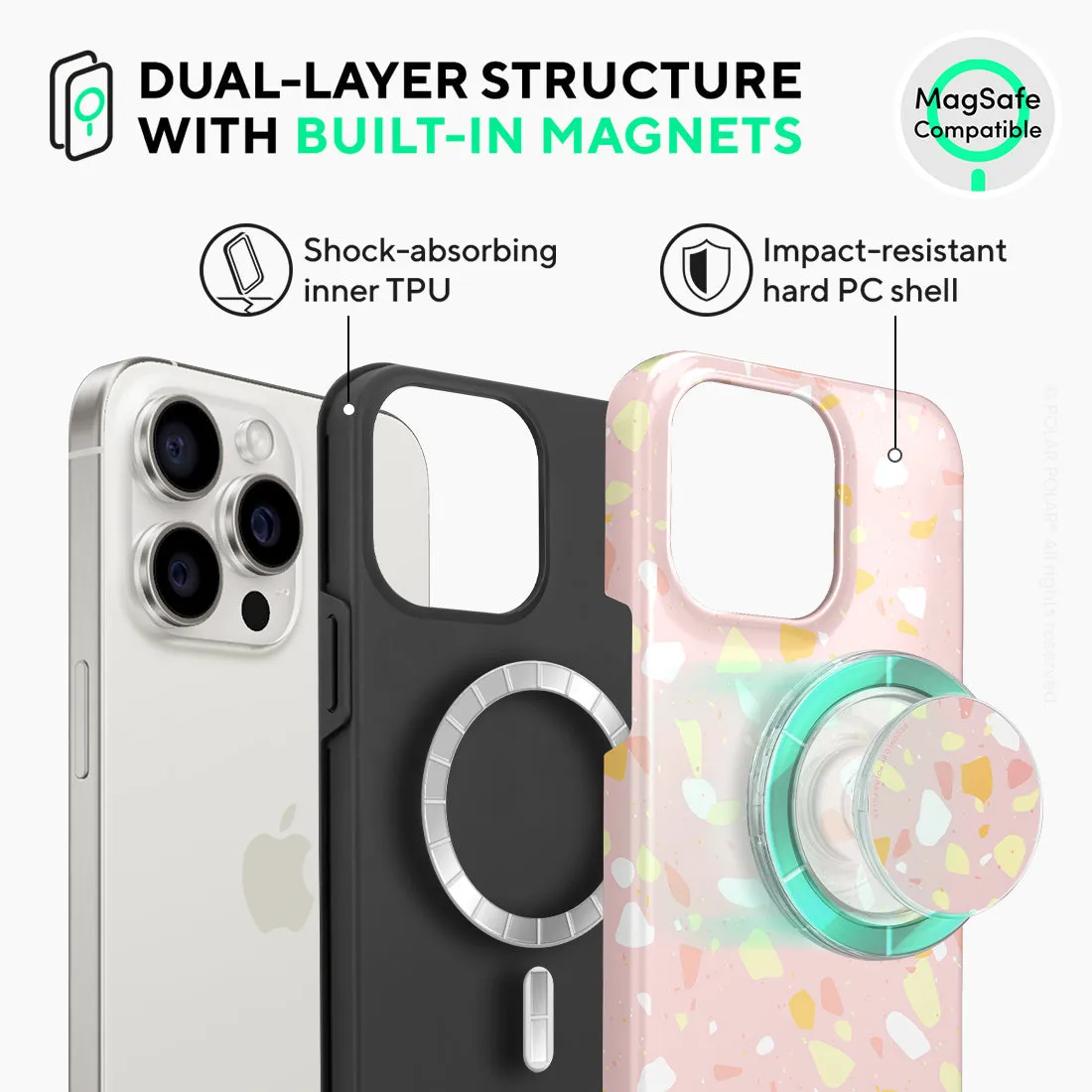 Pink Peony Terrazzo - iPhone 15 Pro Max Case