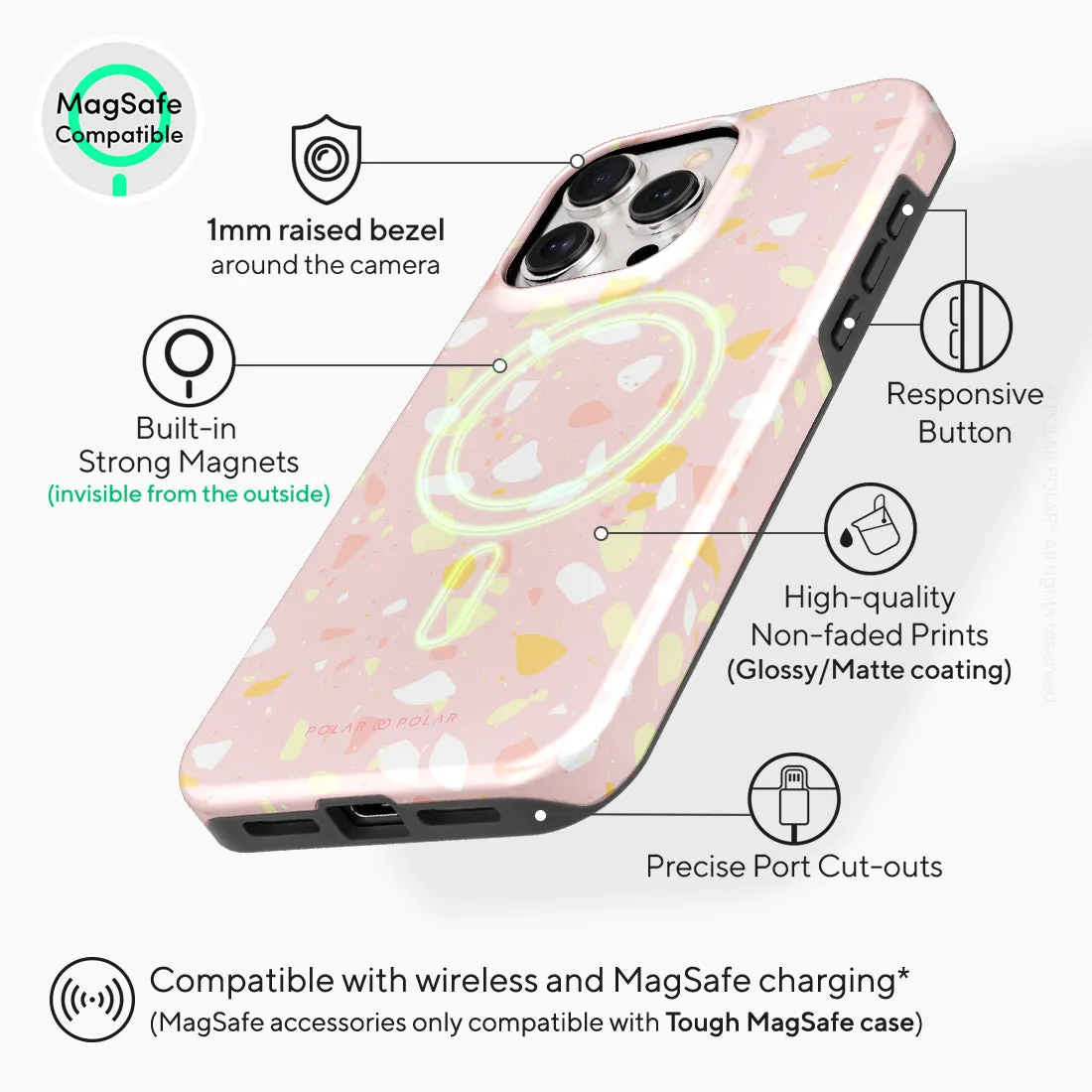 Pink Peony Terrazzo - iPhone 15 Pro Max Case