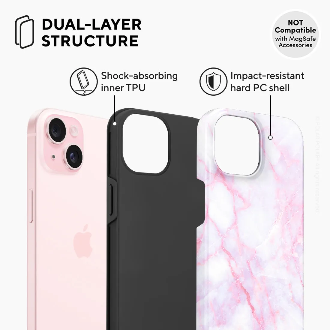 Pink White Custom - iPhone 15 Case