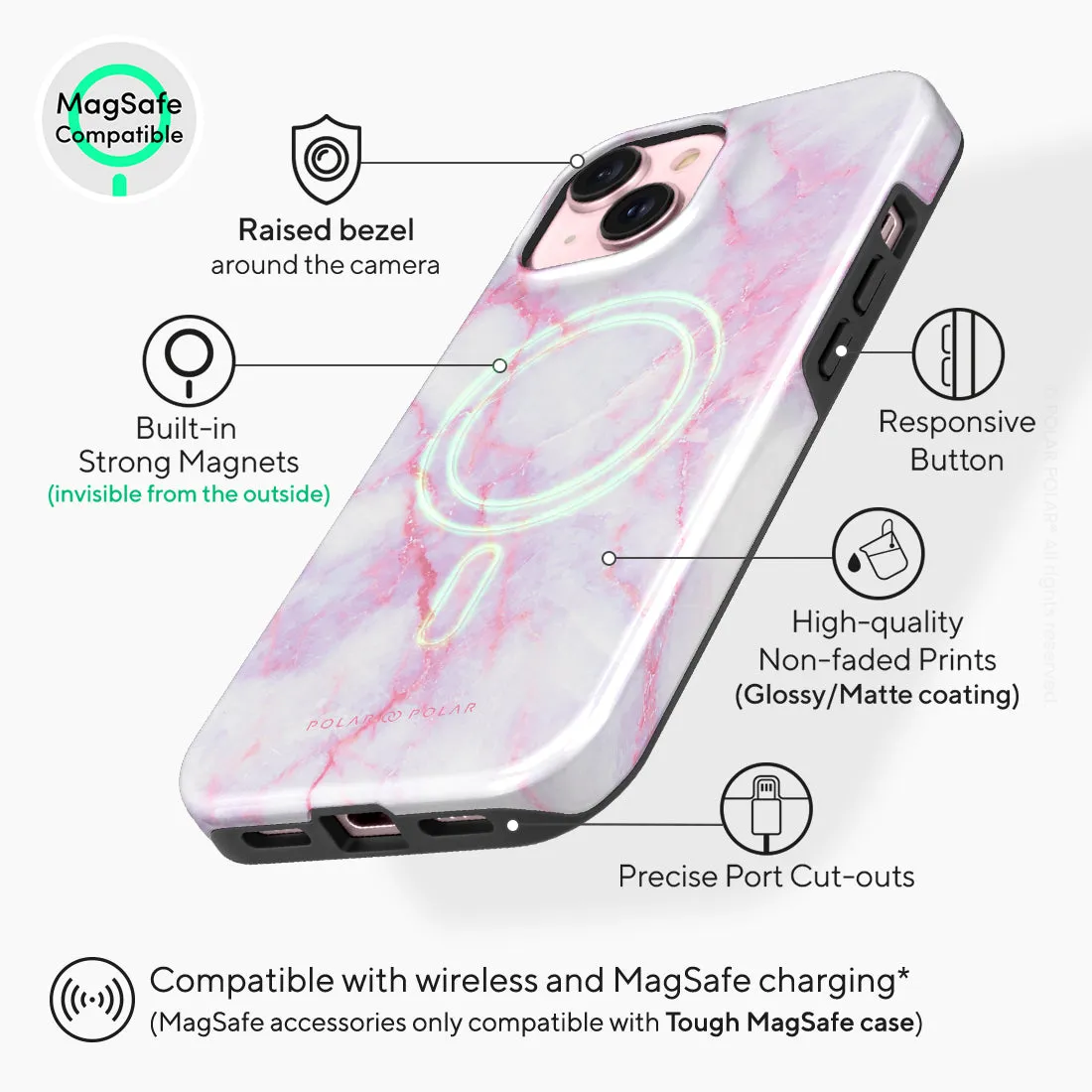 Pink White Custom - iPhone 15 Case
