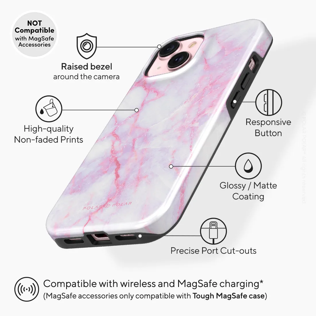 Pink White Custom - iPhone 15 Case