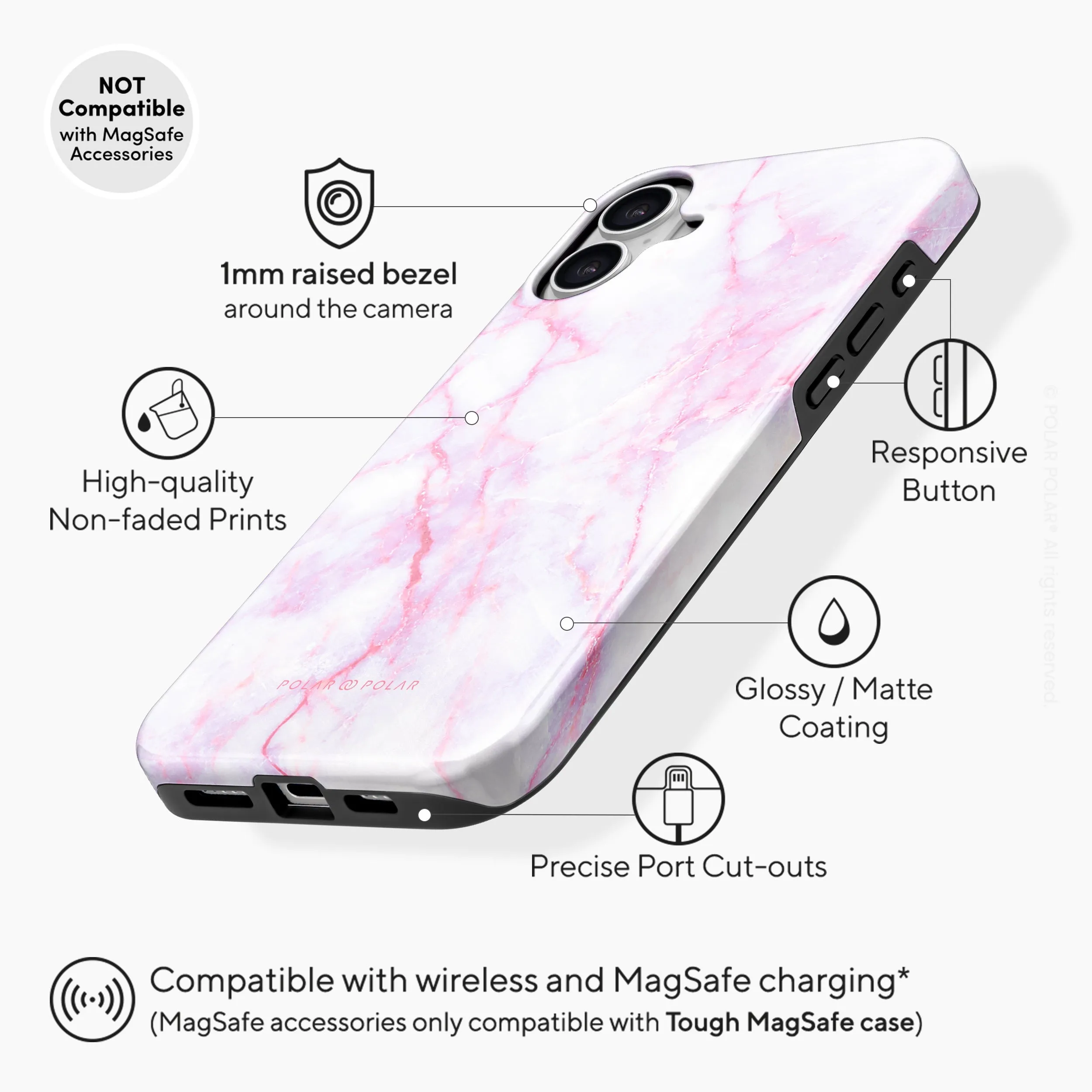 Pink White - iPhone 16 Plus Case