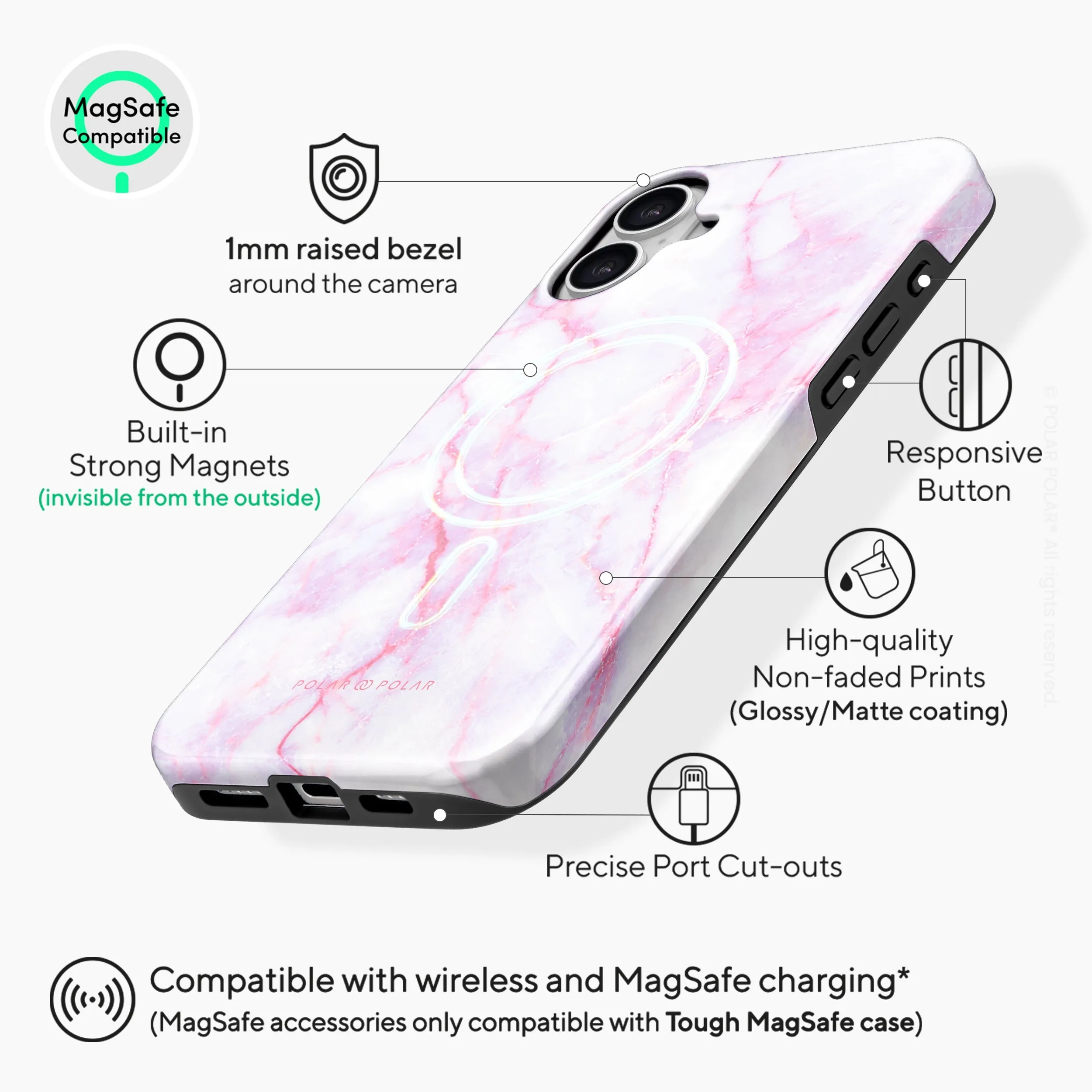 Pink White - iPhone 16 Plus Case