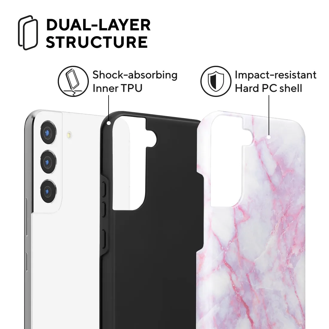 Pink White - Samsung Galaxy S22  5G Case