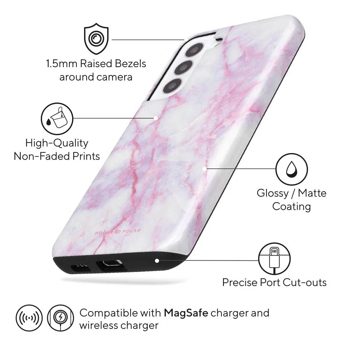 Pink White - Samsung Galaxy S22  5G Case