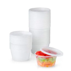 Plastic Deli Food Storage Containers with Airtight Lids (12 oz. - 48 Sets)