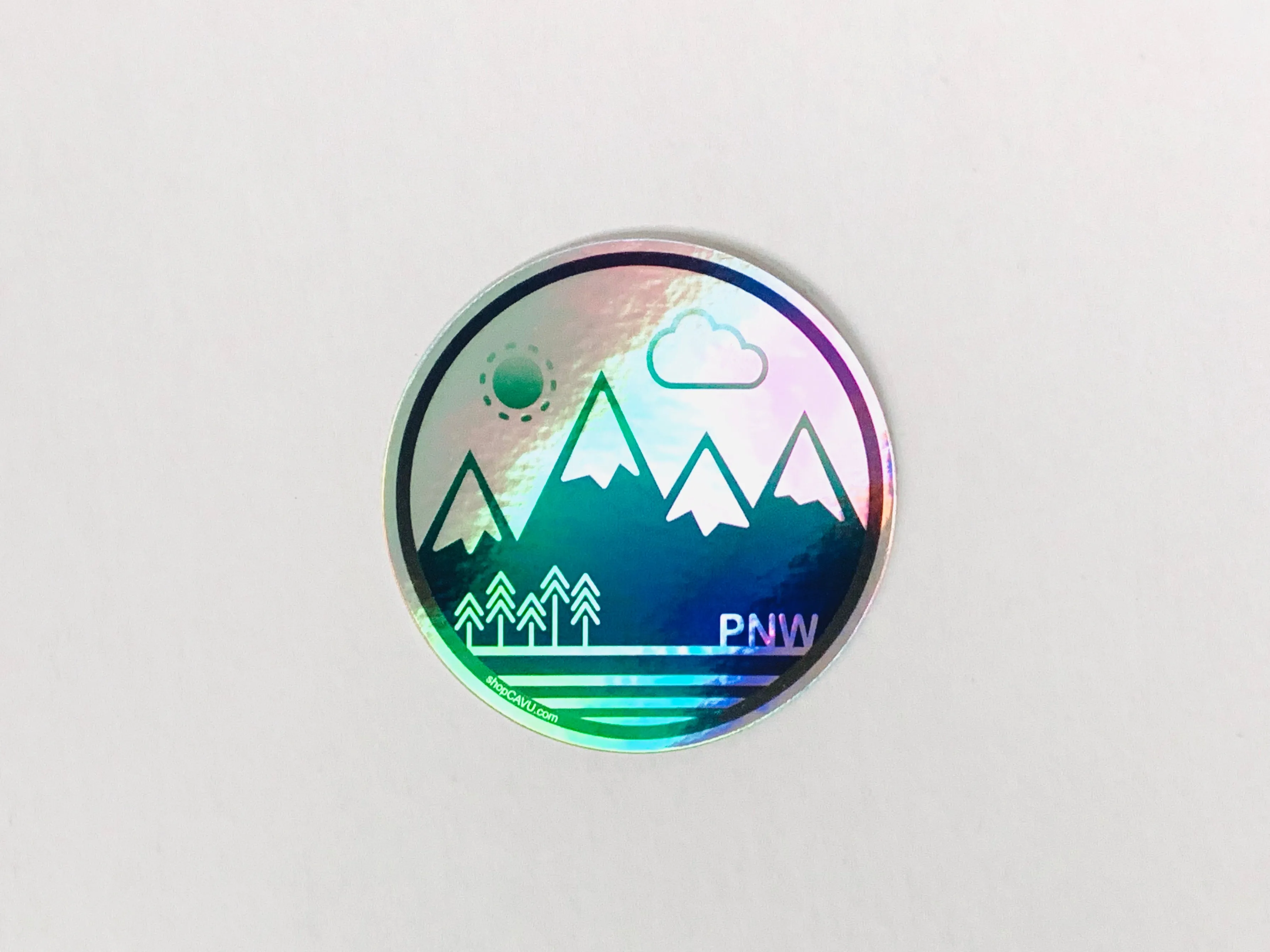 PNW Circle Holographic 3" Sticker / Decal